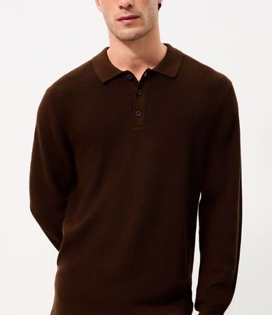Suéter Texturizado con Cuello Polo 3