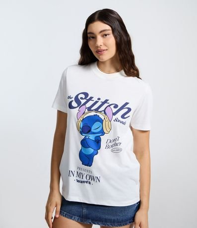 Remera en Algodón con Estampa de Stitch