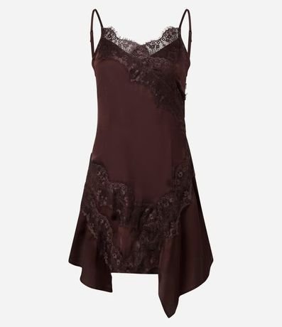 Vestido en Satén con Detalles en Encaje 5