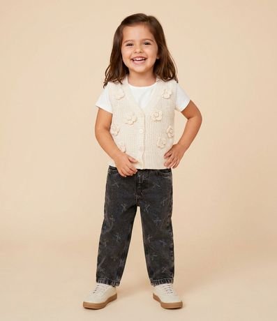 Pantalón Infantil Jeans Mom con Moñitas - Talle 1 a 6 años 4