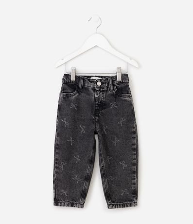 Pantalón Infantil Jeans Mom con Moñitas - Talle 1 a 6 años