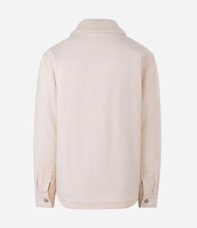Campera Masculina Oversized Sarga con Cuello de Sherpa 2