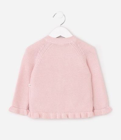 Cardigan Infantil en Punto con Bordado Floral – Talle 0 a 18 Meses 3
