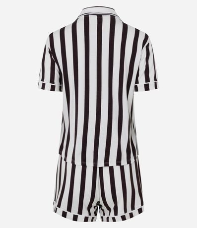 Pijama Americano Corto en Viscolycra con Estampado Rayada 2