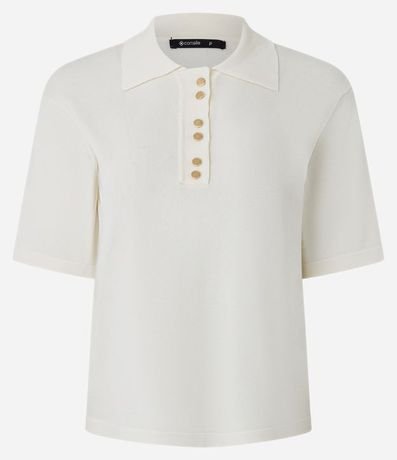 Blusa Corta en Punto con Abotonado Delantero