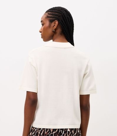 Blusa Corta en Punto con Abotonado Delantero 4