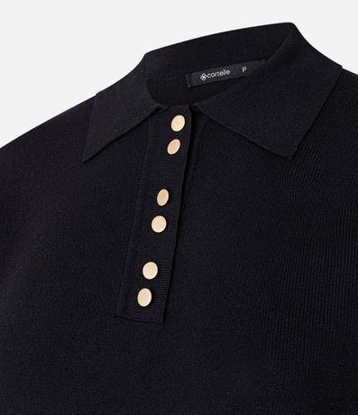 Blusa Corta en Punto con Abotonado Delantero 2
