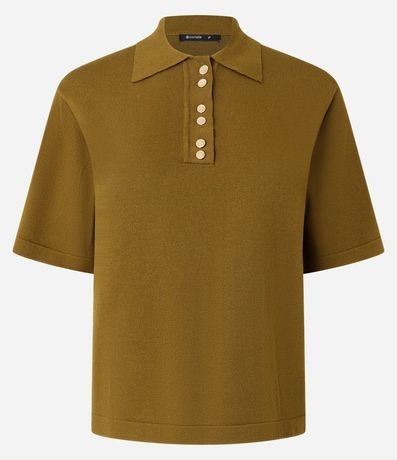 Blusa Corta en Punto con Abotonado Delantero 3