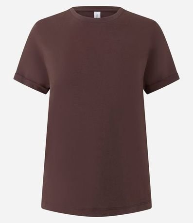 Remera en Media Malla con Manga Corta Doblada