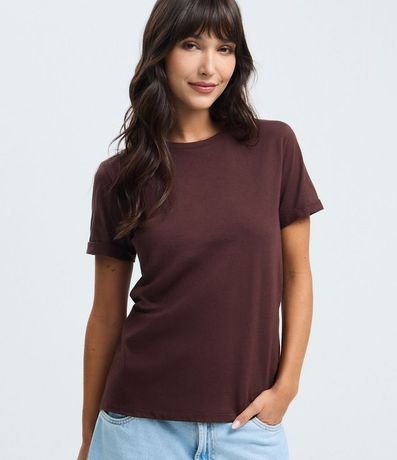 Remera en Media Malla con Manga Corta Doblada