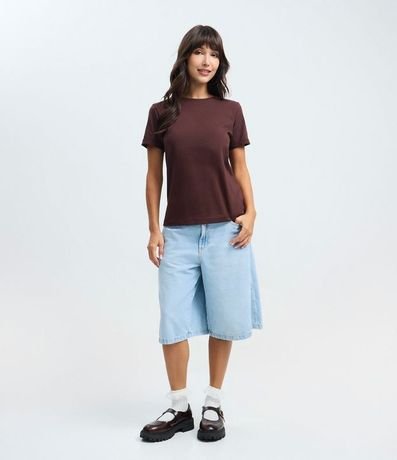 Remera en Media Malla con Manga Corta Doblada 2