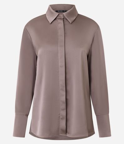 Camisa Satinada con Cuello Clásico 5