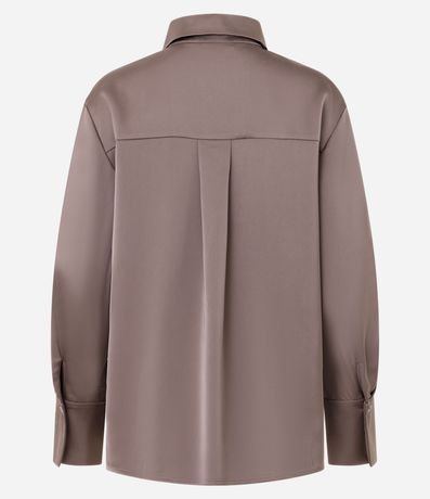 Camisa Satinada con Cuello Clásico 6