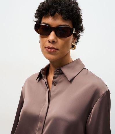 Camisa Satinada con Cuello Clásico 3