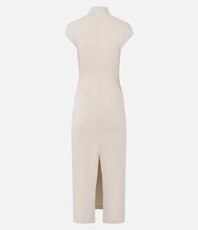 Vestido Midi en punto Roma con Hombros Contrastantes 2