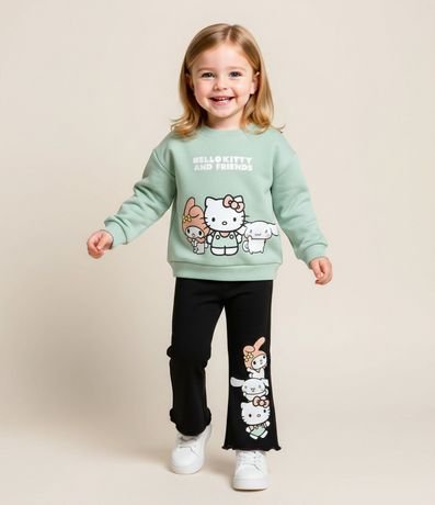 Conjunto Infantil Hello Kitty saco Cropped y Pantalón Flare – Talle 1 a 6 años 1