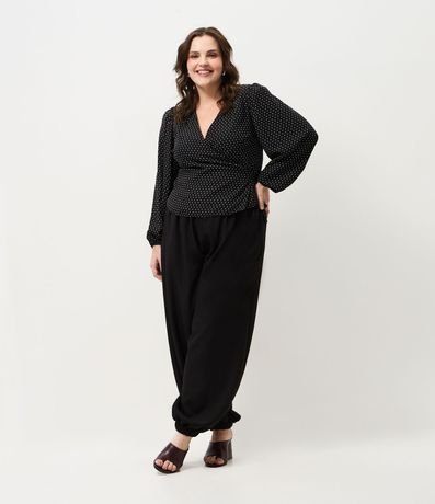 Blusa de Lunares Traspasada con Lazo Curve & Plus Size 2