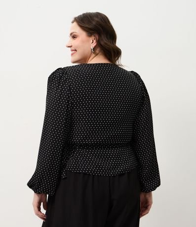 Blusa de Lunares Traspasada con Lazo Curve & Plus Size 5