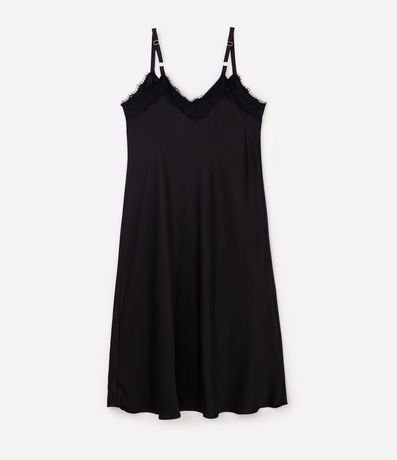 Vestido Midi en Satén con Encaje en el Escote Curve & Plus Size 5