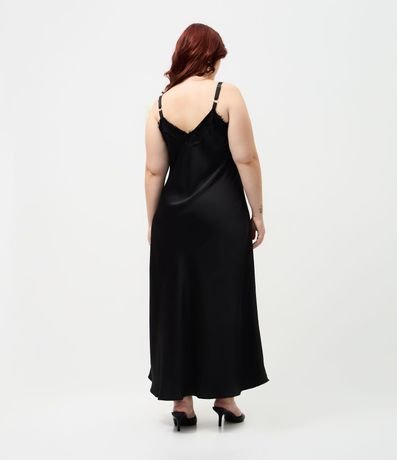 Vestido Midi en Satén con Encaje en el Escote Curve & Plus Size 3