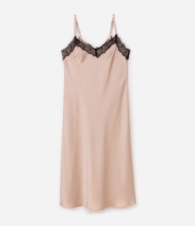 Vestido Midi en Satén con Encaje en el Escote Curve & Plus Size 5