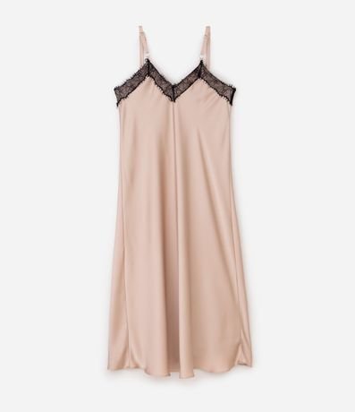 Vestido Midi en Satén con Encaje en el Escote Curve & Plus Size 6