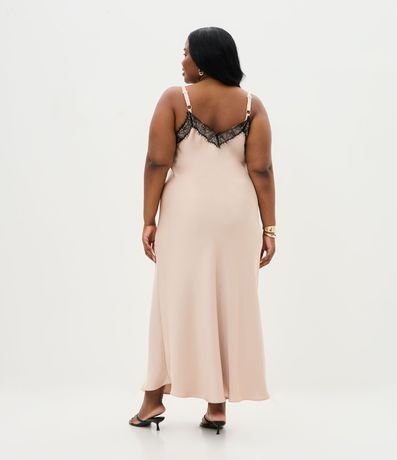 Vestido Midi en Satén con Encaje en el Escote Curve & Plus Size 4