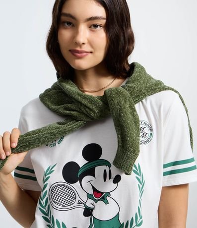 Remera en Media Malla con Estampa de Mickey