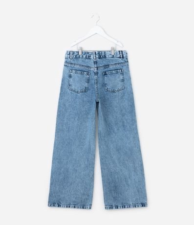 Pantalón Infantil Wide Leg en Jeans con Bordados – Talle 5 a 14 años 3