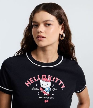 Remera Manga Corta en Algodón con Estampa de Hello Kitty Skate
