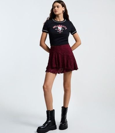 Remera Manga Corta en Algodón con Estampa de Hello Kitty Skate 2