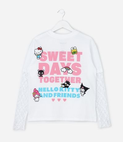 Remera Infantil con Encaje y Estampado Hello Kitty – Talle 5 a 16 años 3