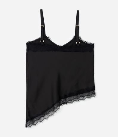 Blusa Musculosa en Satén con Encaje y Bajo Asimétrico Curve & Plus Size 7
