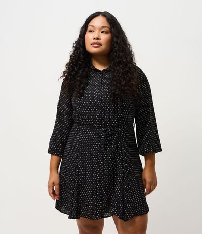 Vestido Chemise de Lunares con Lazo Curve & Plus Size