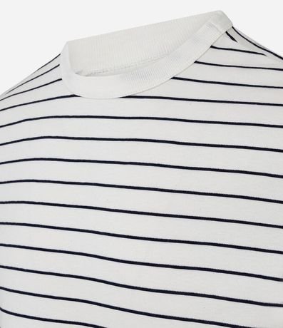 Remera Regula en Algodón con Estampa de Rayas 5