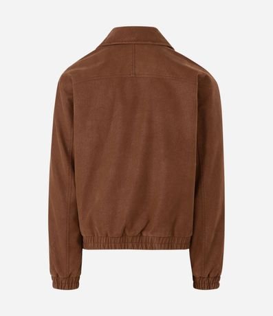 Campera PU Gamuzada con Cremallera Delantera 4