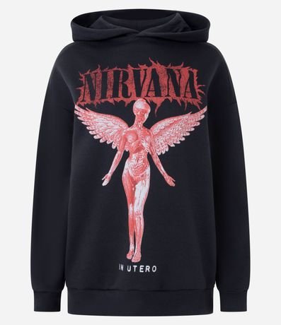 Buzo Algodón con Capucha  Estampa Nirvana In Utero 5