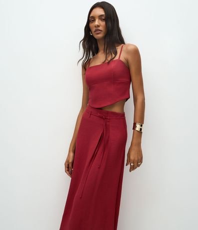 Pollera Midi Sastrería con Lazo en la Cintura 2