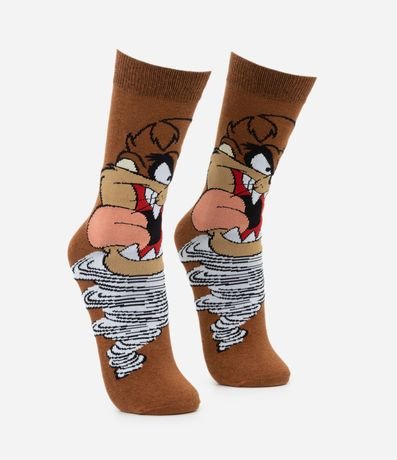 Media Caña Larga en Algodón con Estampado Taz 2