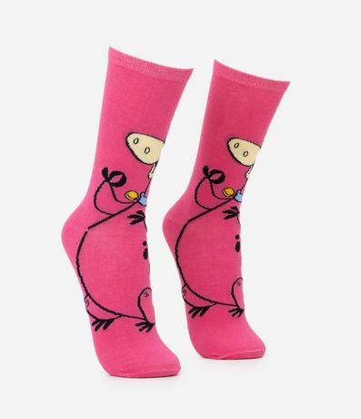 Media Caña Larga en Algodón con Estampado Dino Picapiedras 2