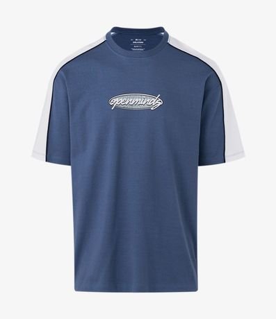 Remera Manga Corta Relaxed en Algodón con Lettering Openminds con Recorte en las Mangas 4