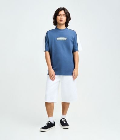 Remera Manga Corta Relaxed en Algodón con Lettering Openminds con Recorte en las Mangas 2