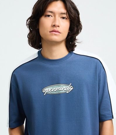 Remera Manga Corta Relaxed en Algodón con Lettering Openminds con Recorte en las Mangas 3