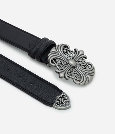 Cinturón en PU Liso con Hebilla Cruz 3