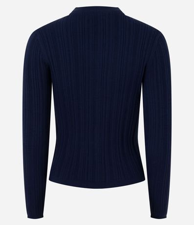 Cardigan Básico Ajustado en Punto Canelado 3