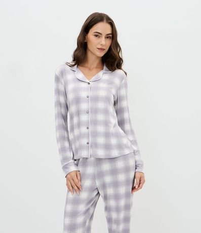 Pijama Americano en Viscolycra con Estampa de Cuadros 2