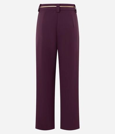 Pantalón Wide en Crepé con Cinturón Cadena 2