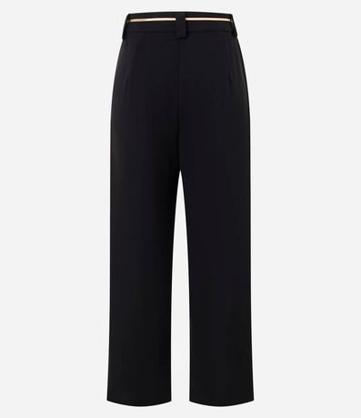 Pantalón Wide en Crepé con Cinturón Cadena 2