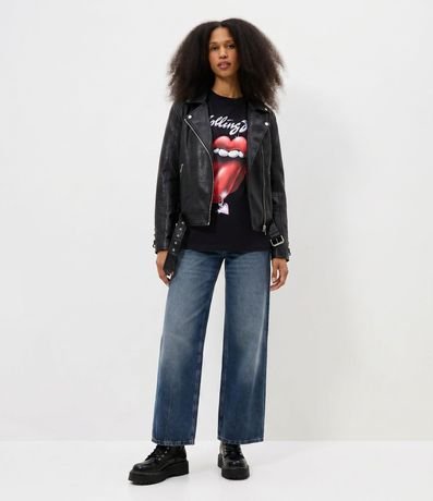 Remera en Algodón con Estampado Rolling Stones