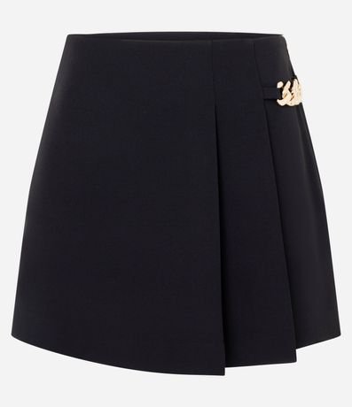 Short Pollera Sastre con Cadena Metálica